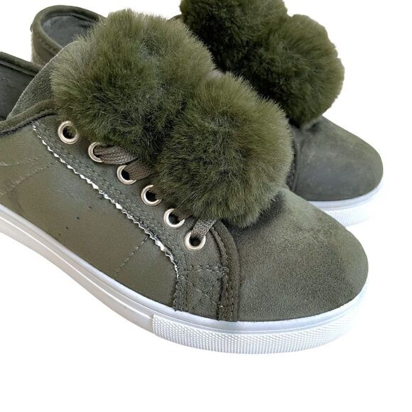 Betani Pompom Hunter Green Sneakers - Picture 2 of 8
